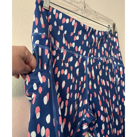 Zyia Active Light n Tight Capri Size 8-10 Drop of Spring 20" Blue Pink Pockets - Picture 2 of 10